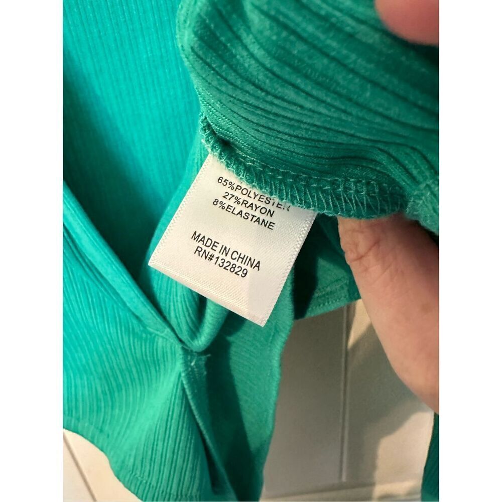 Lovers + Friends Ludrow Turquoise Long Sleeve Cropped Wrap Top Women’s Size L - Picture 10 of 13